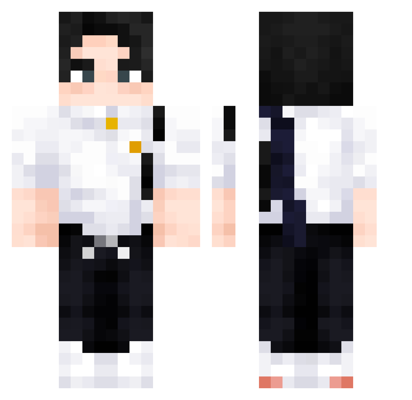 DustinYe Minecraft skin, front and back view