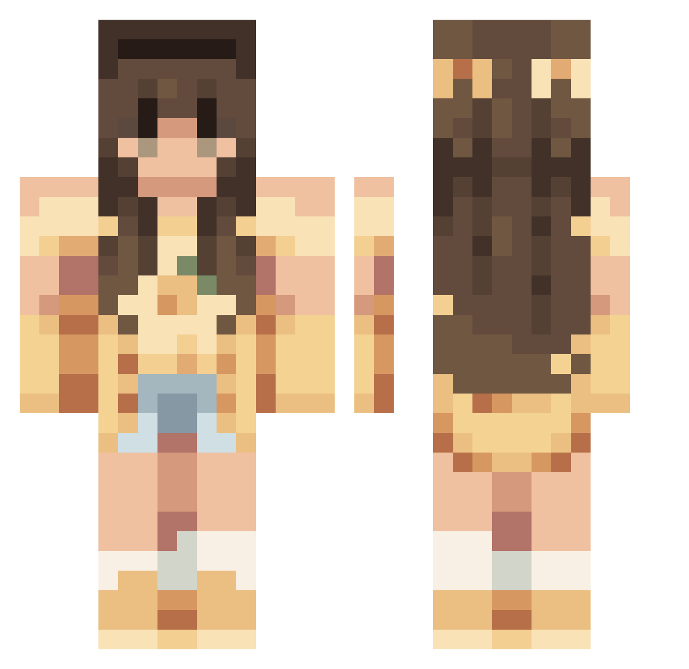 Mxgolivia Minecraft skin, front and back view