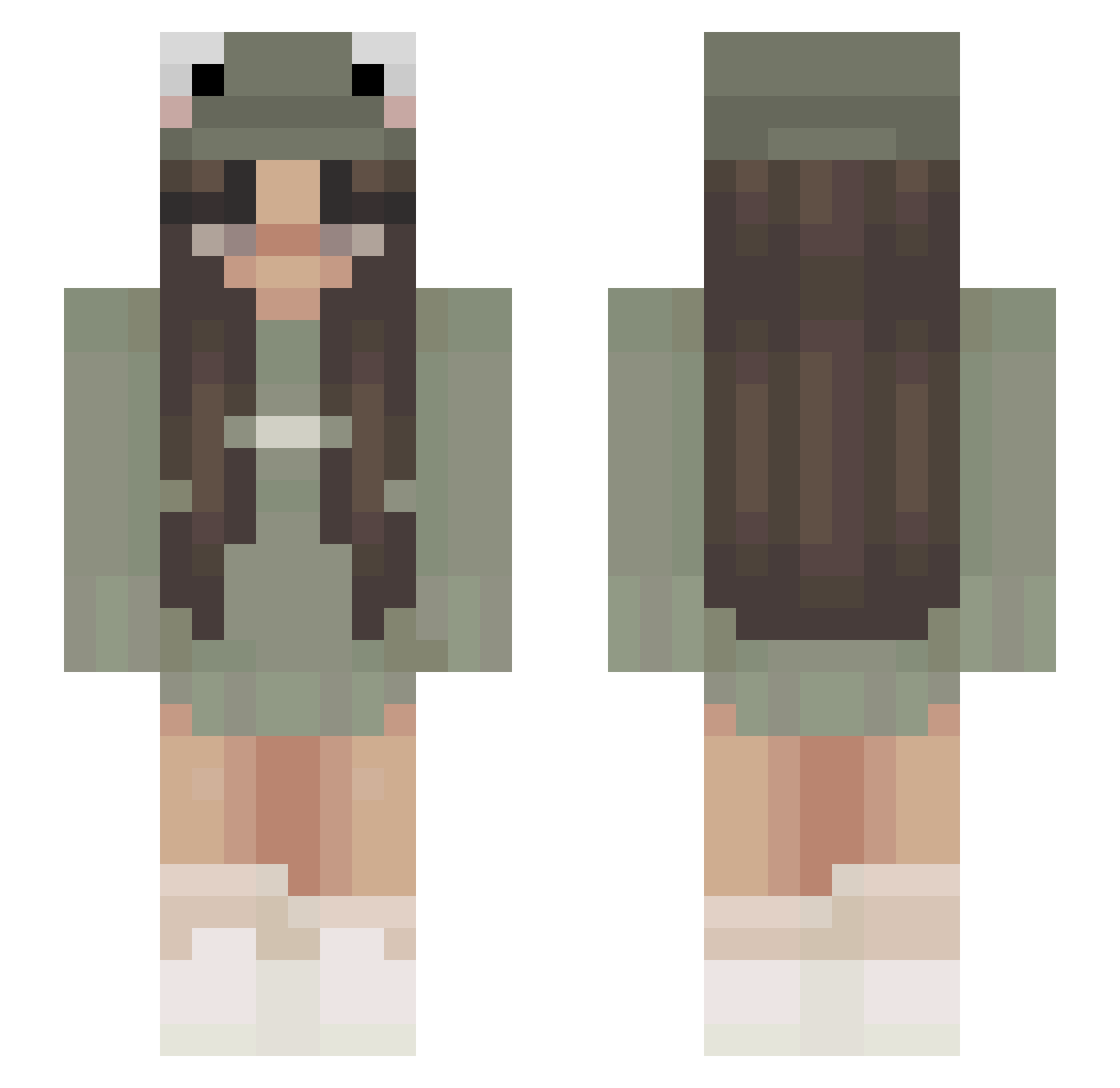 KrazyNini Minecraft skin, front and back view