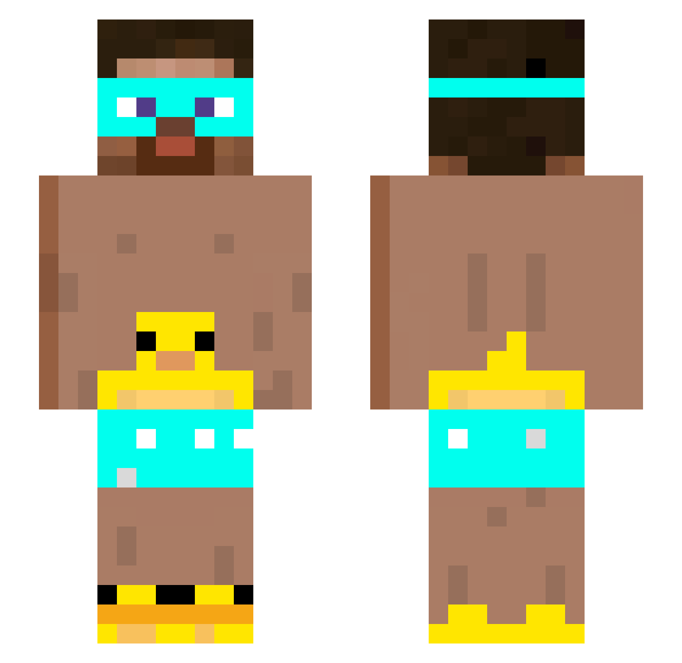 Emigaa Minecraft skin, front and back view