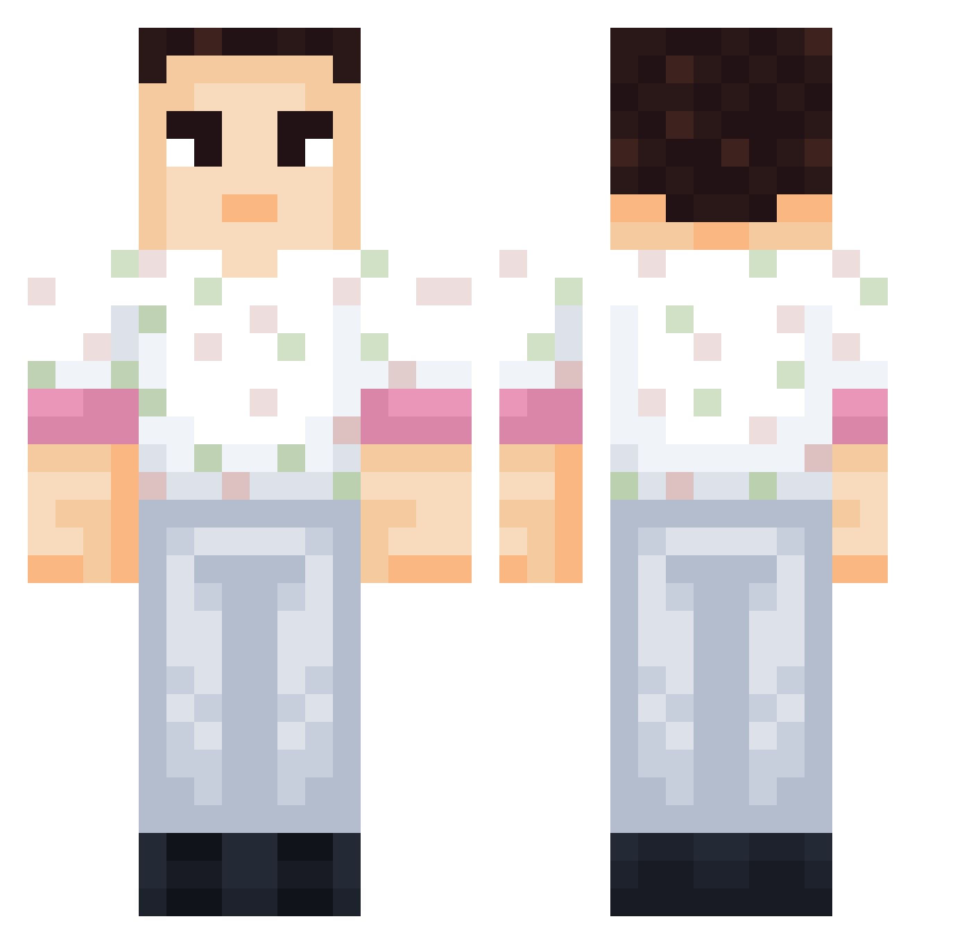 LionRawr02 Minecraft skin, front and back view