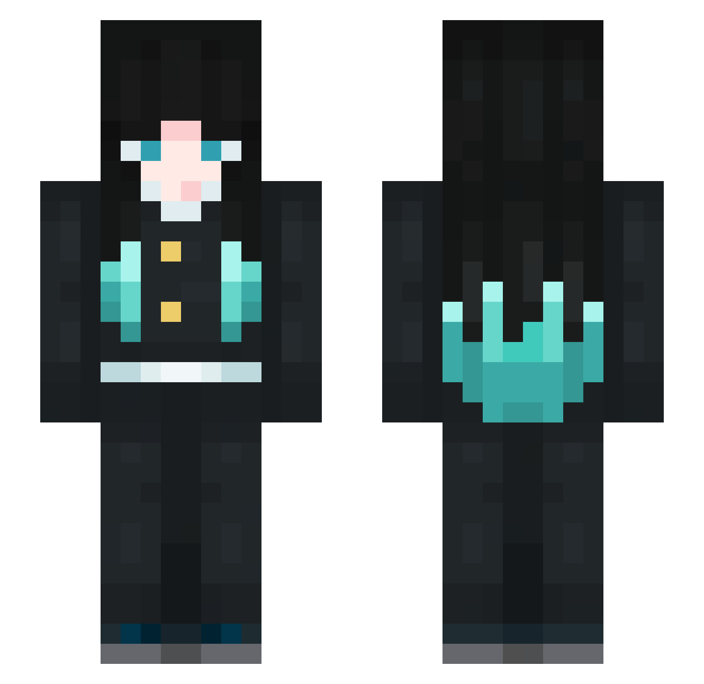X8vz Minecraft skin, front and back view