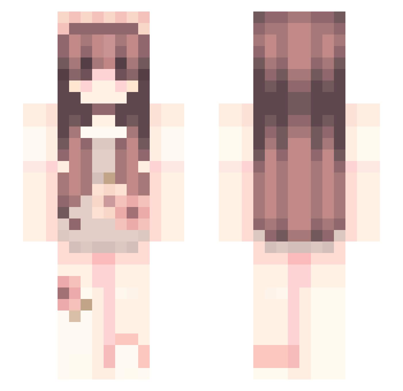 BabyKnopka Minecraft skin, front and back view