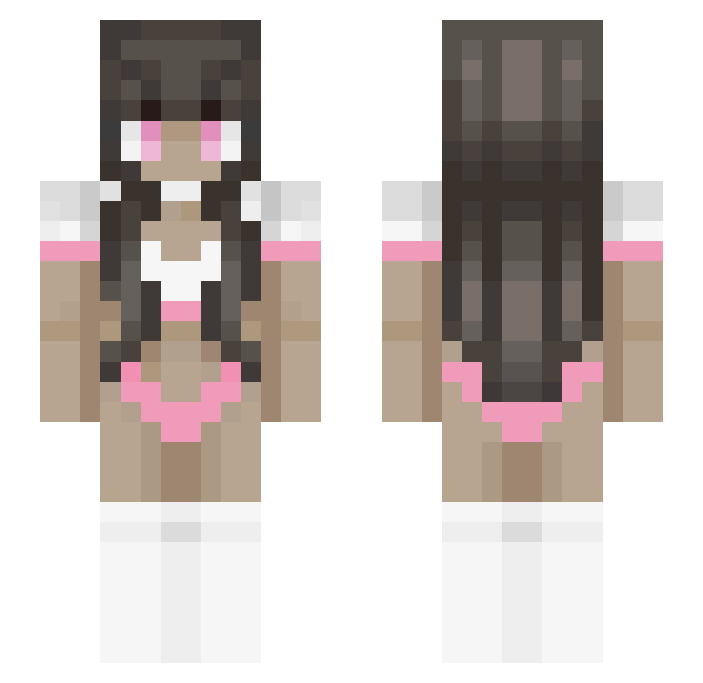 TurningOn Minecraft skin, front and back view