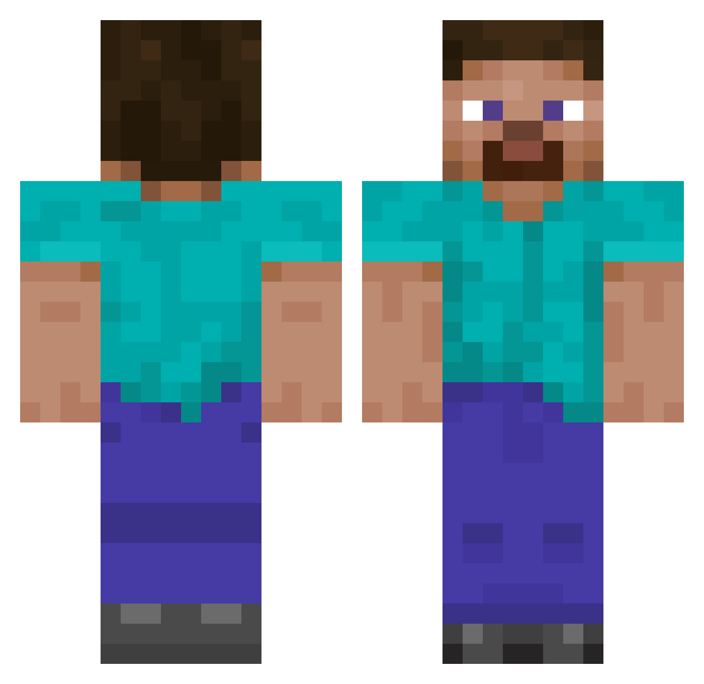 T1qkf Minecraft skin, front and back view