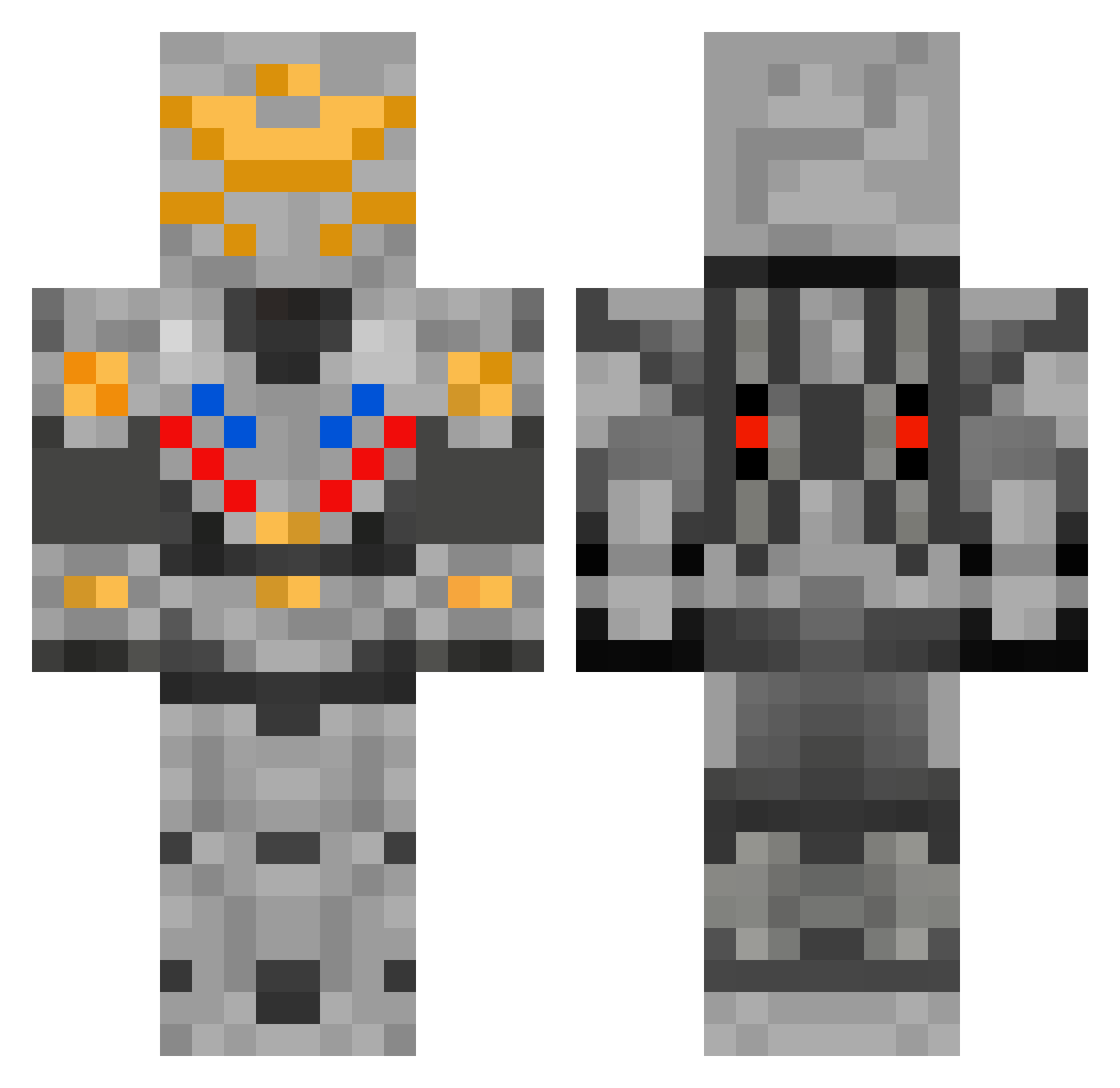 Zeqyy Minecraft skin, front and back view