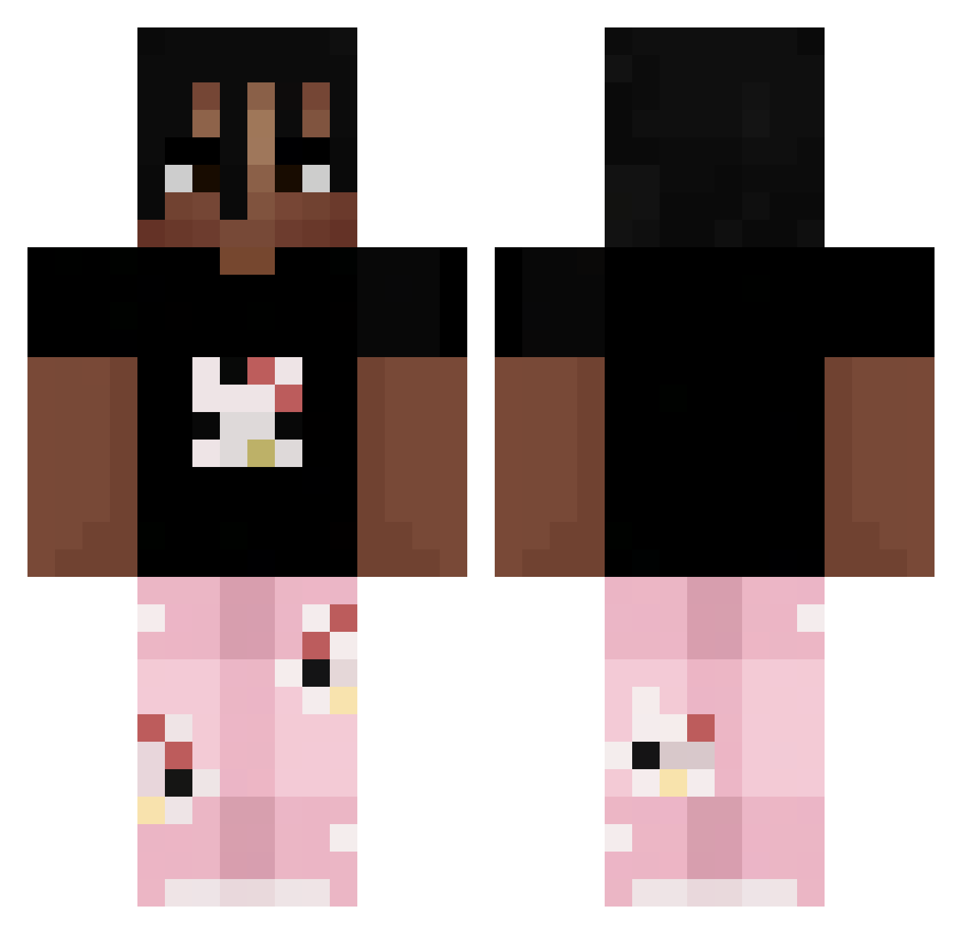 Ilovehantat Minecraft skin, front and back view