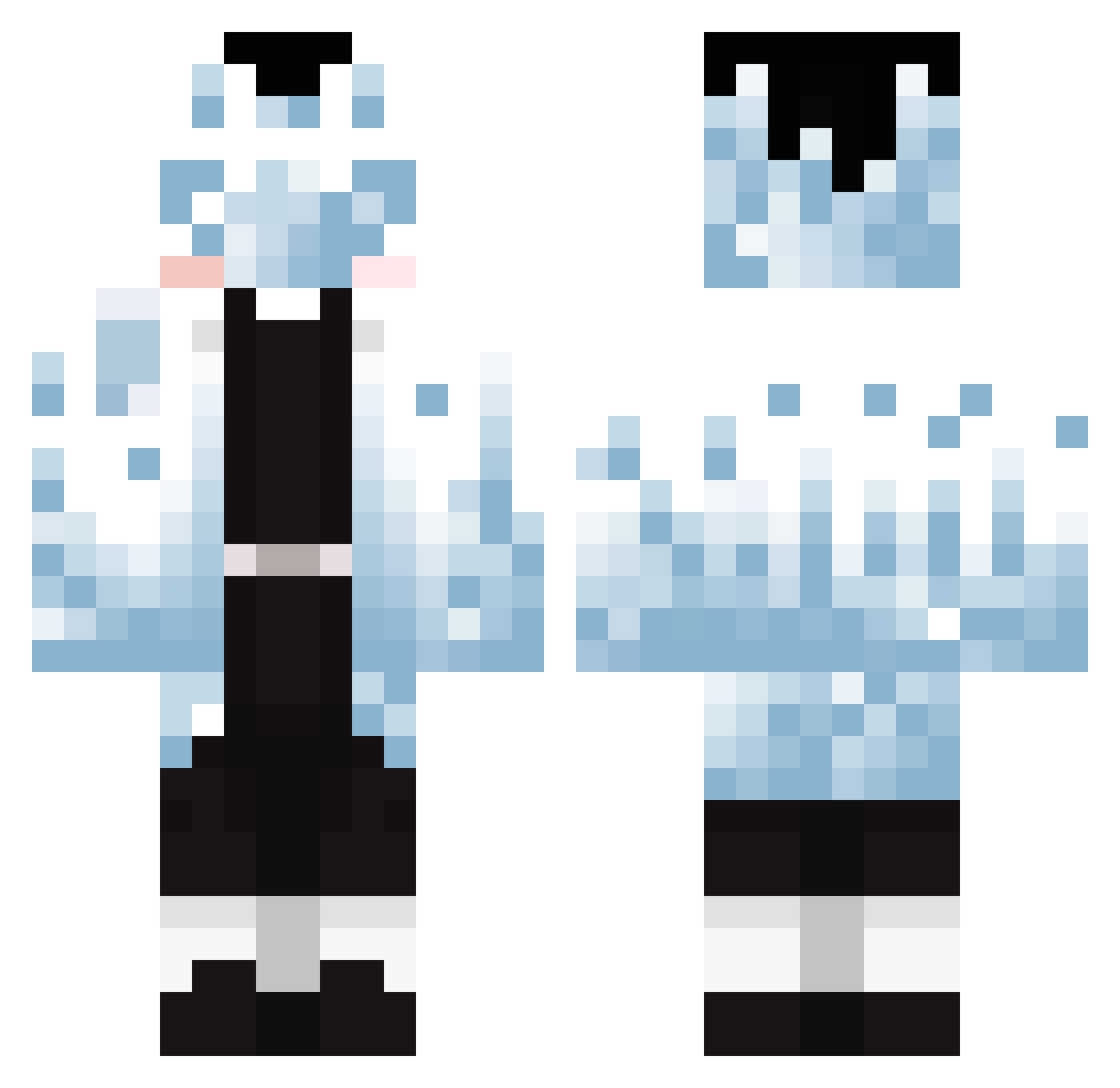 Godslayerv420 Minecraft skin, front and back view