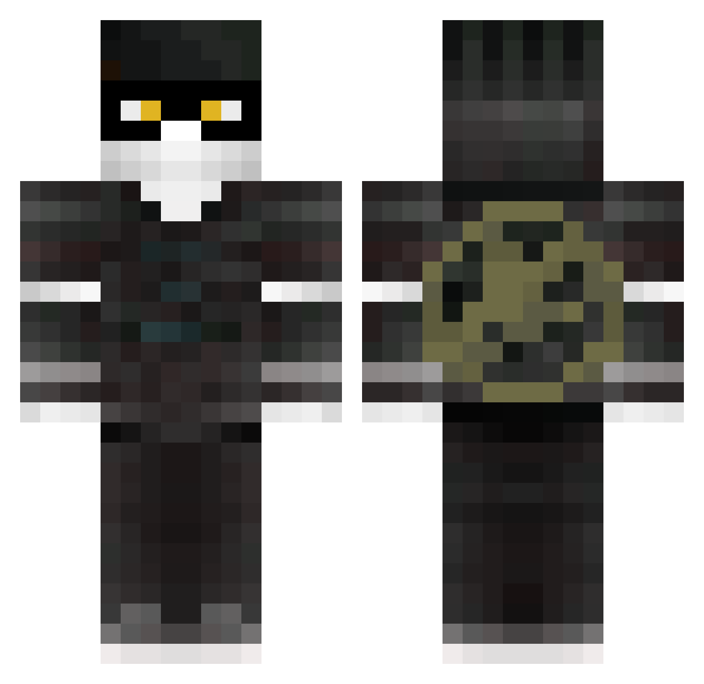 Aggie Minecraft skin, front and back view
