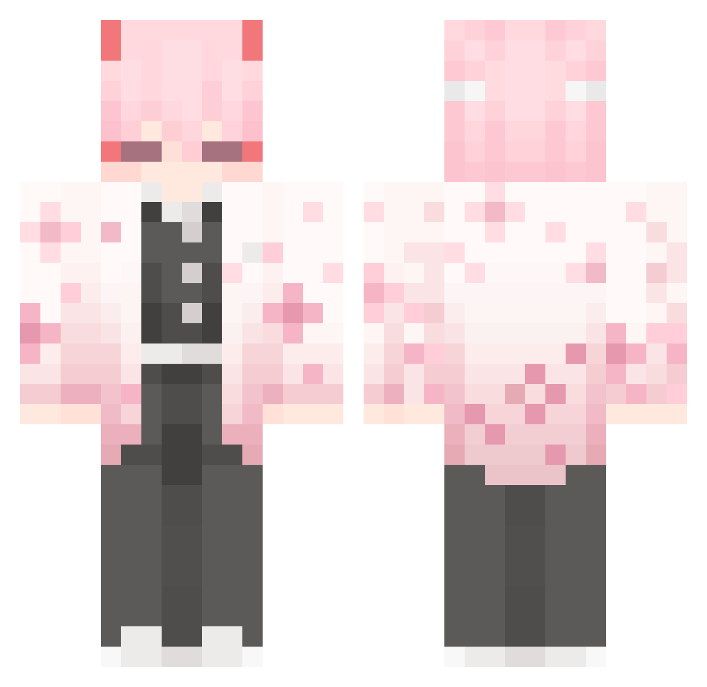 rhaezel Minecraft skin, front and back view