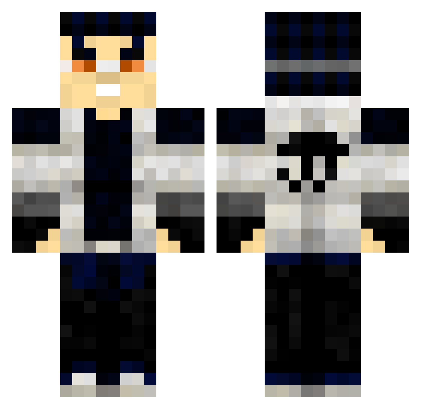 ZePtYc Minecraft skin, front and back view