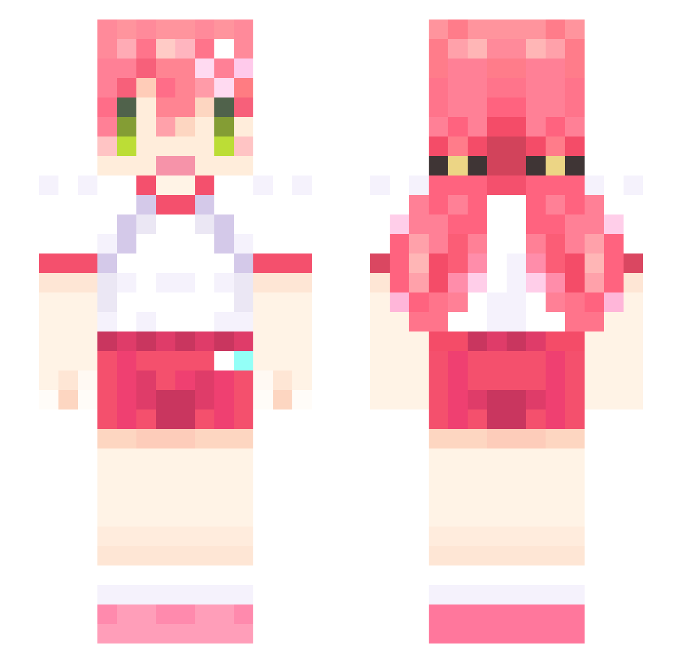 Remyun Minecraft skin, front and back view