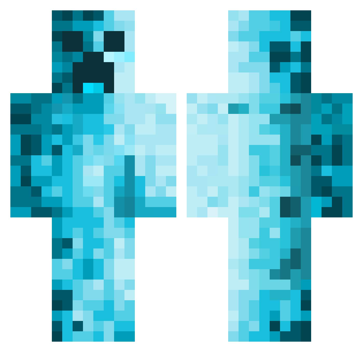 MintyGamer2525 Minecraft skin, front and back view