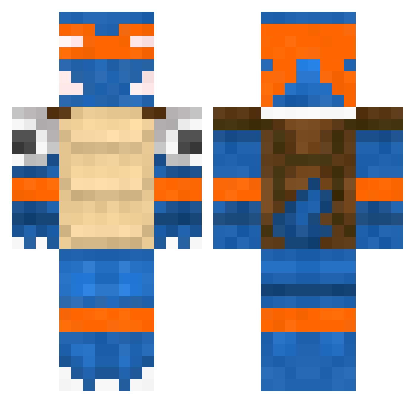 UselessTurtle Minecraft skin, front and back view