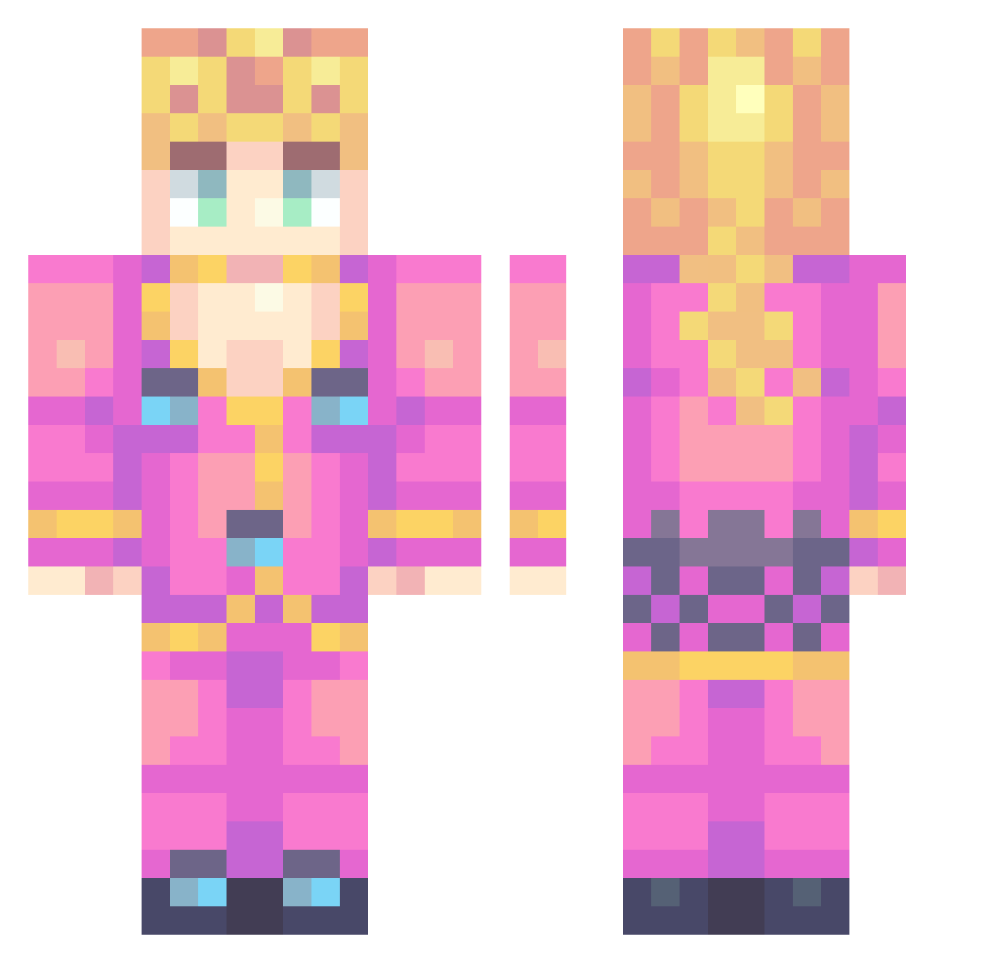 malomii Minecraft skin, front and back view