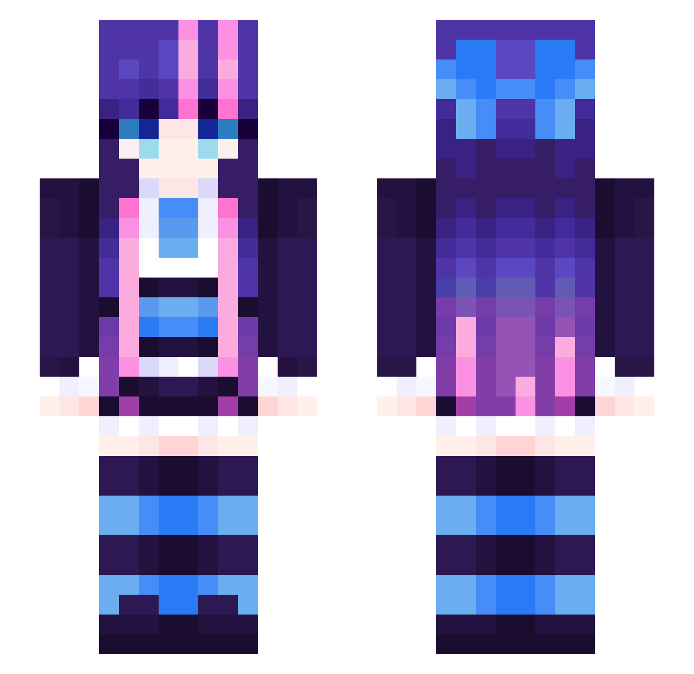 Rabanniito Minecraft skin, front and back view