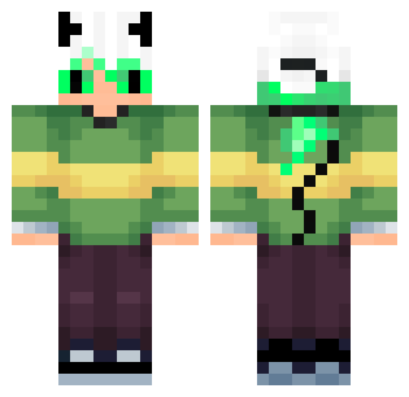 GhostDeamon Minecraft skin, front and back view