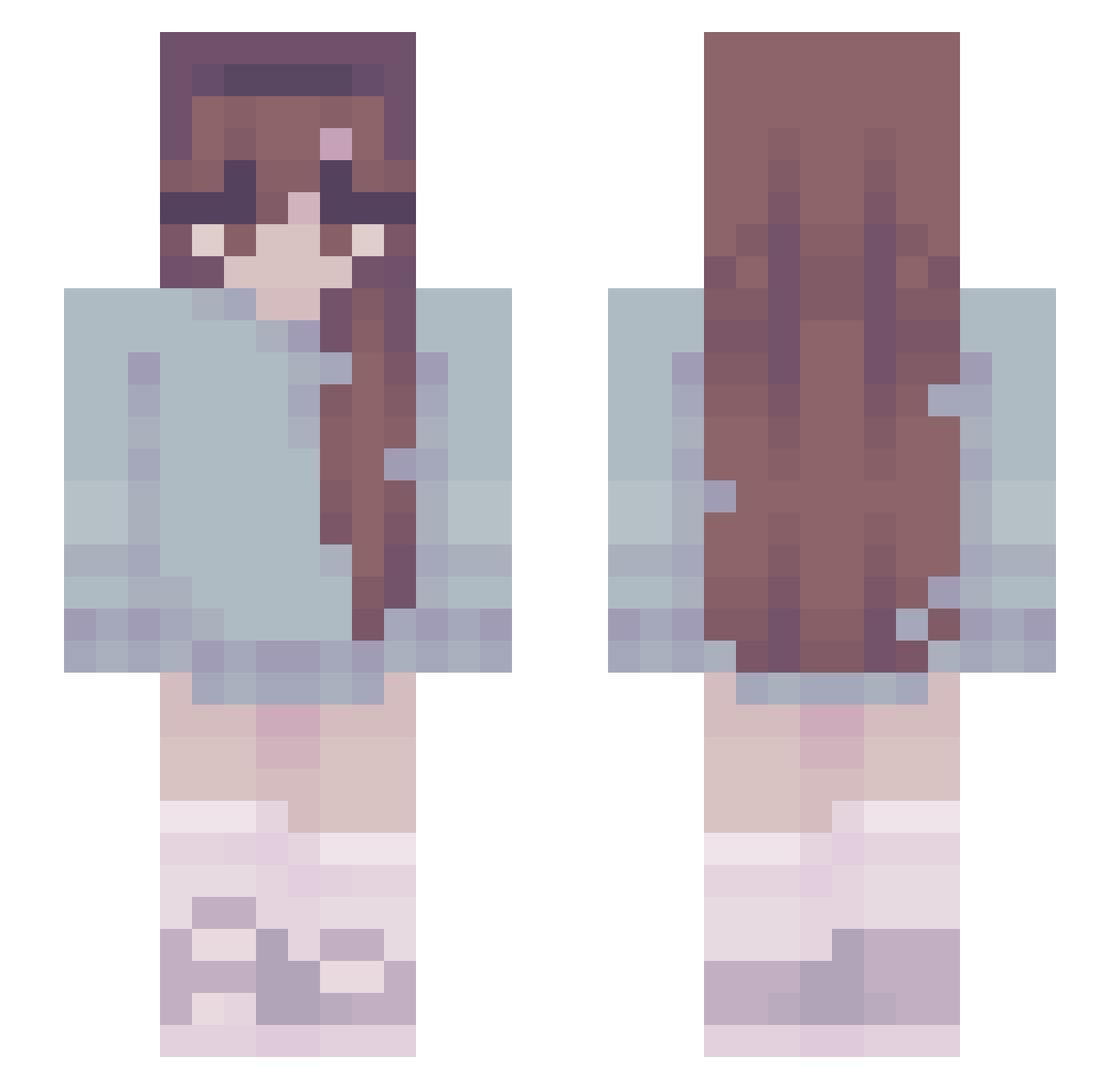 IzzyIsDizzy Minecraft skin, front and back view