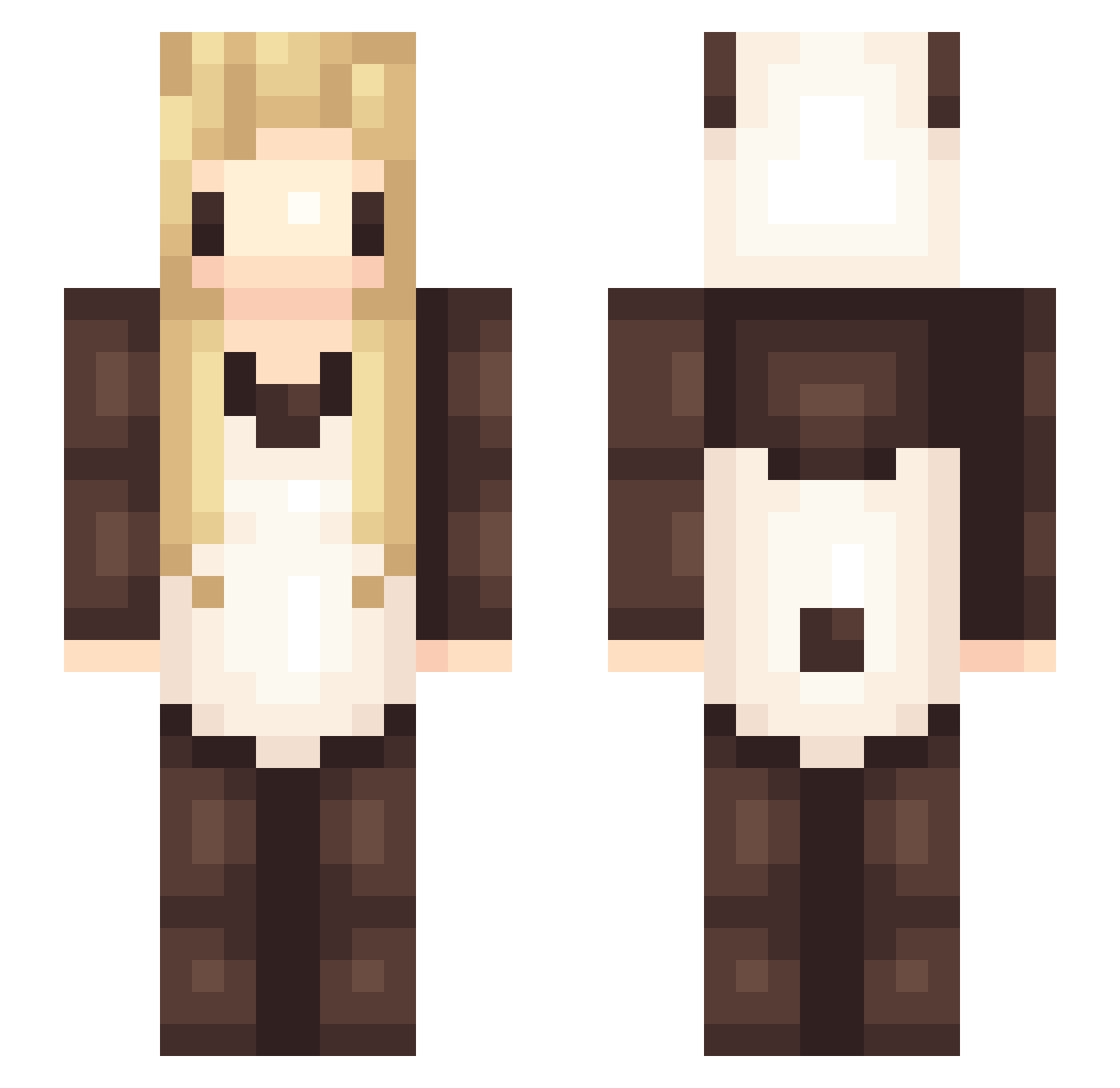 R00kieGirl Minecraft skin, front and back view