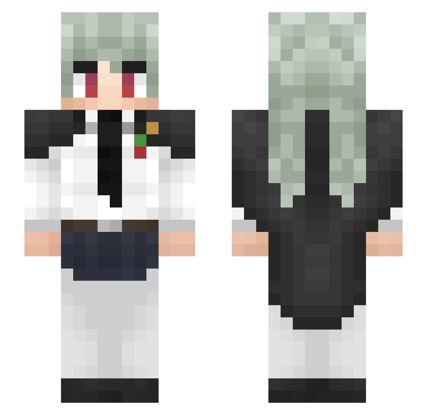 Roseblack76 Minecraft skin, front and back view
