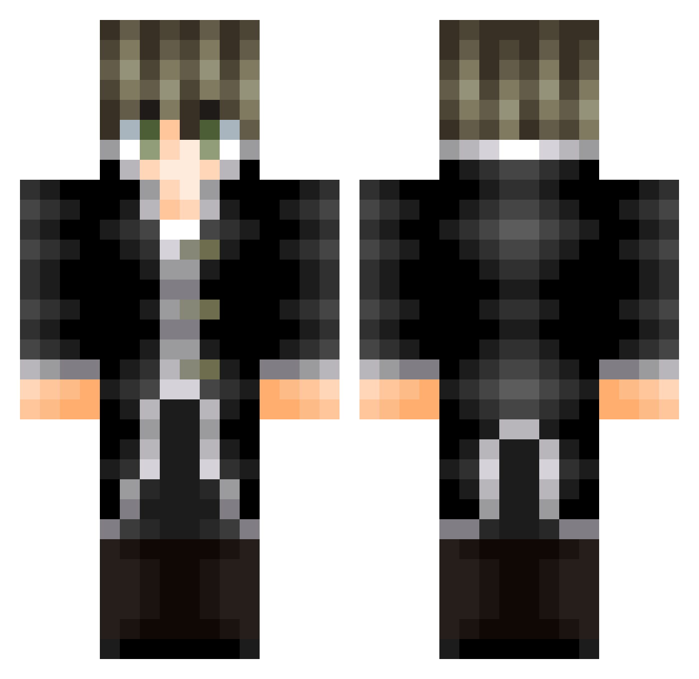 Luroww Minecraft skin, front and back view