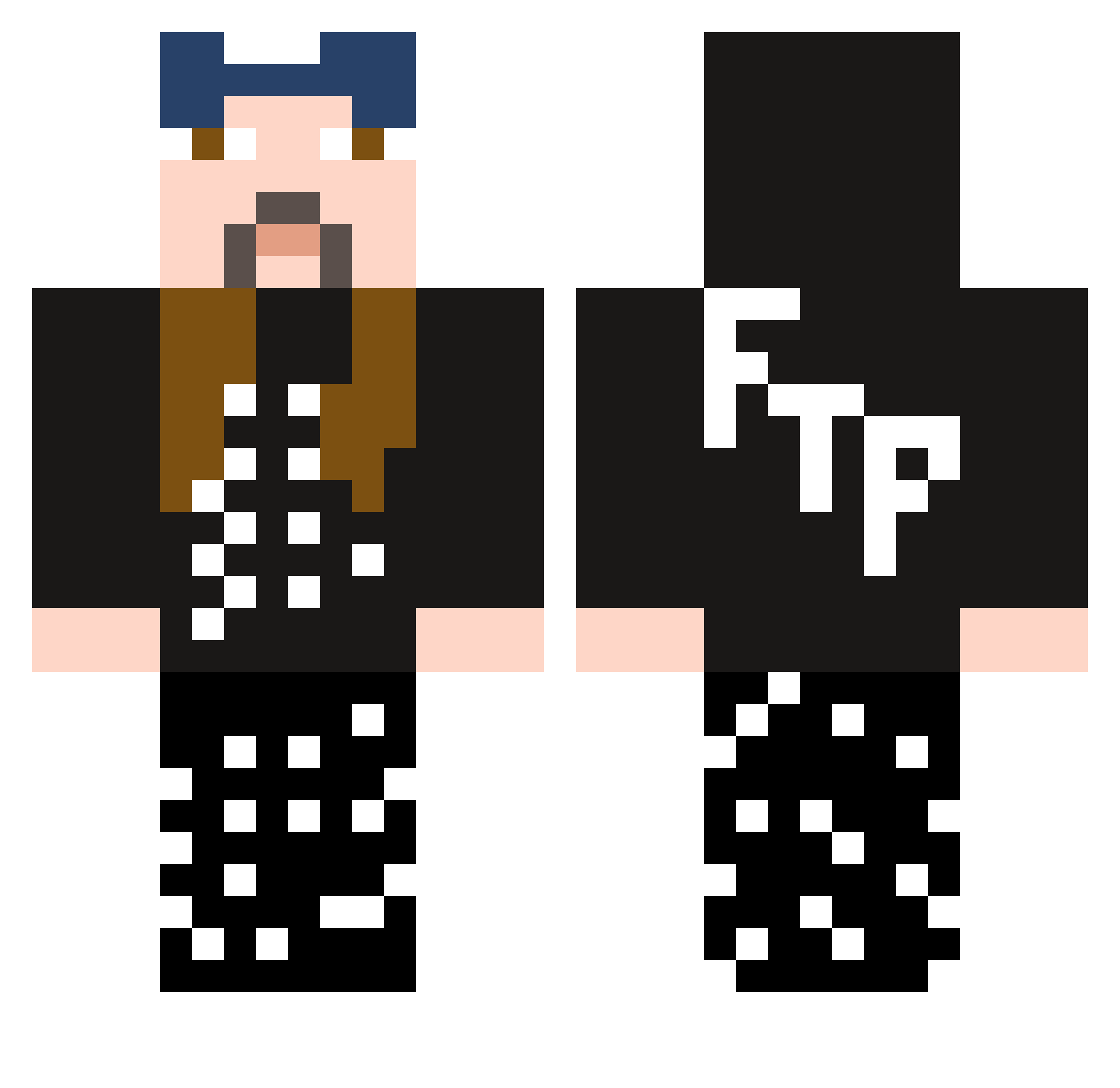 vamth Minecraft skin, front and back view