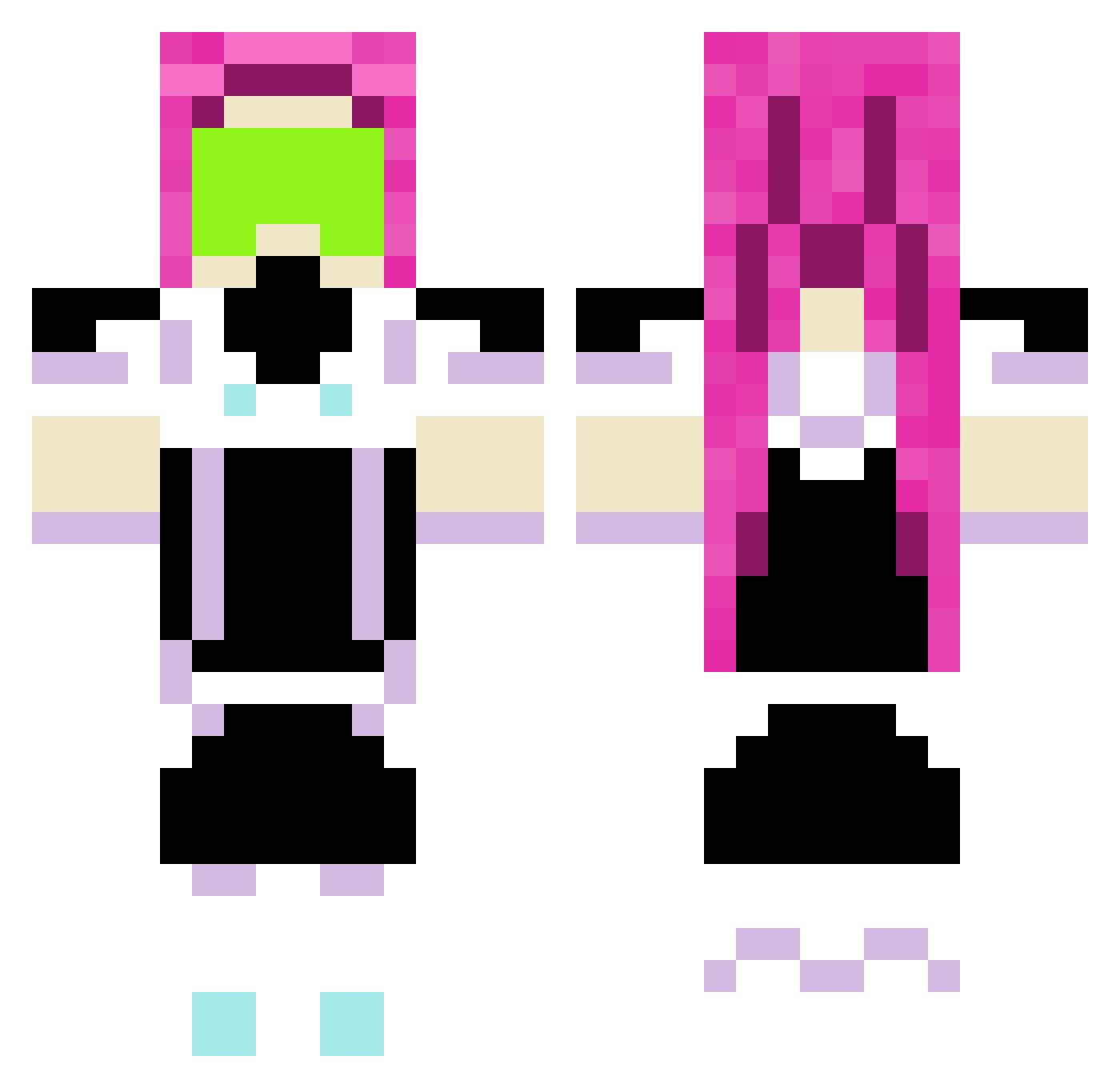 rana Minecraft skin, front and back view