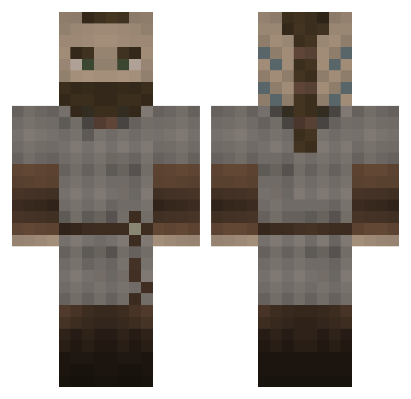 SkyPar95 Minecraft skin, front and back view