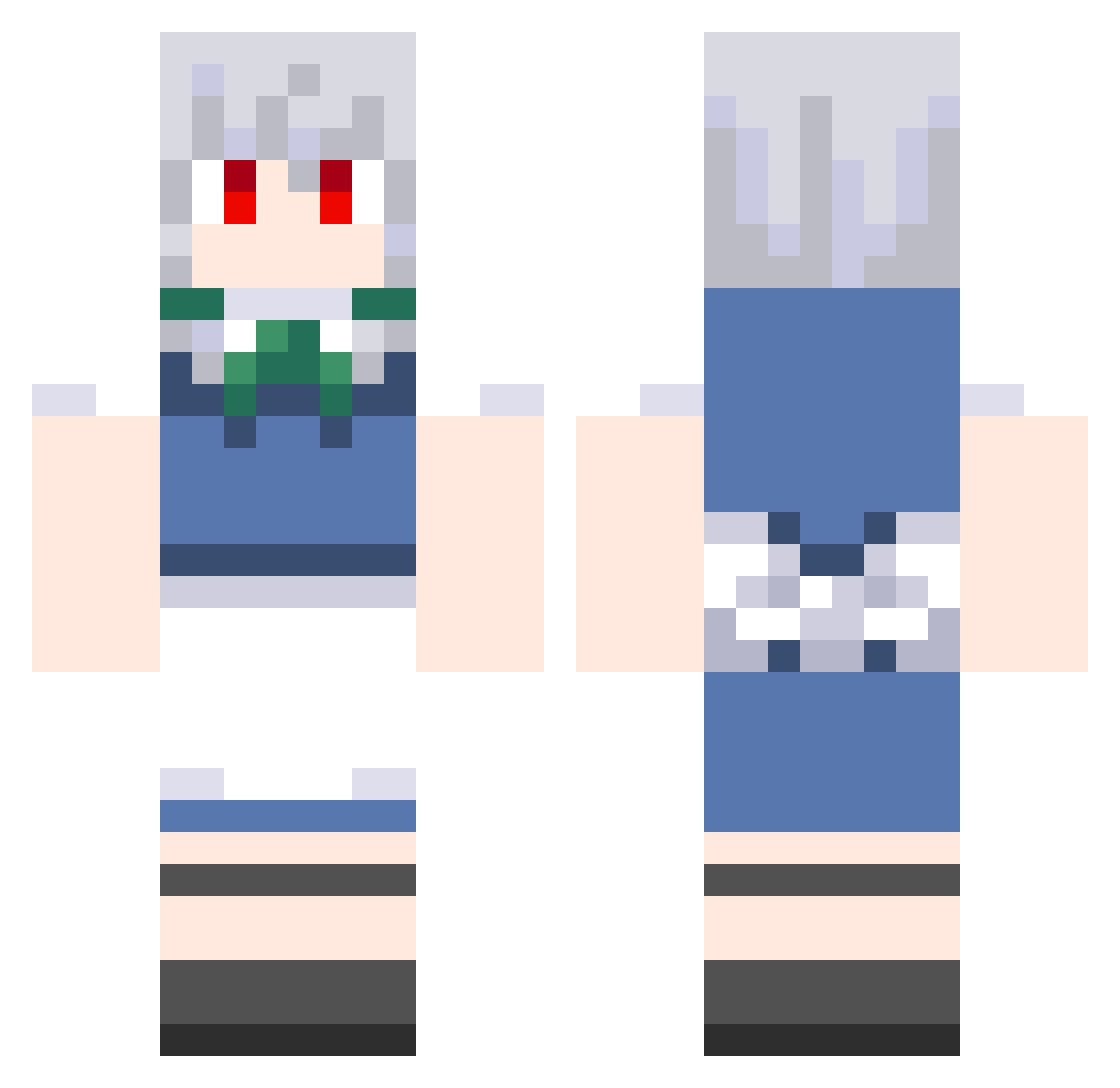 inbe Minecraft skin, front and back view