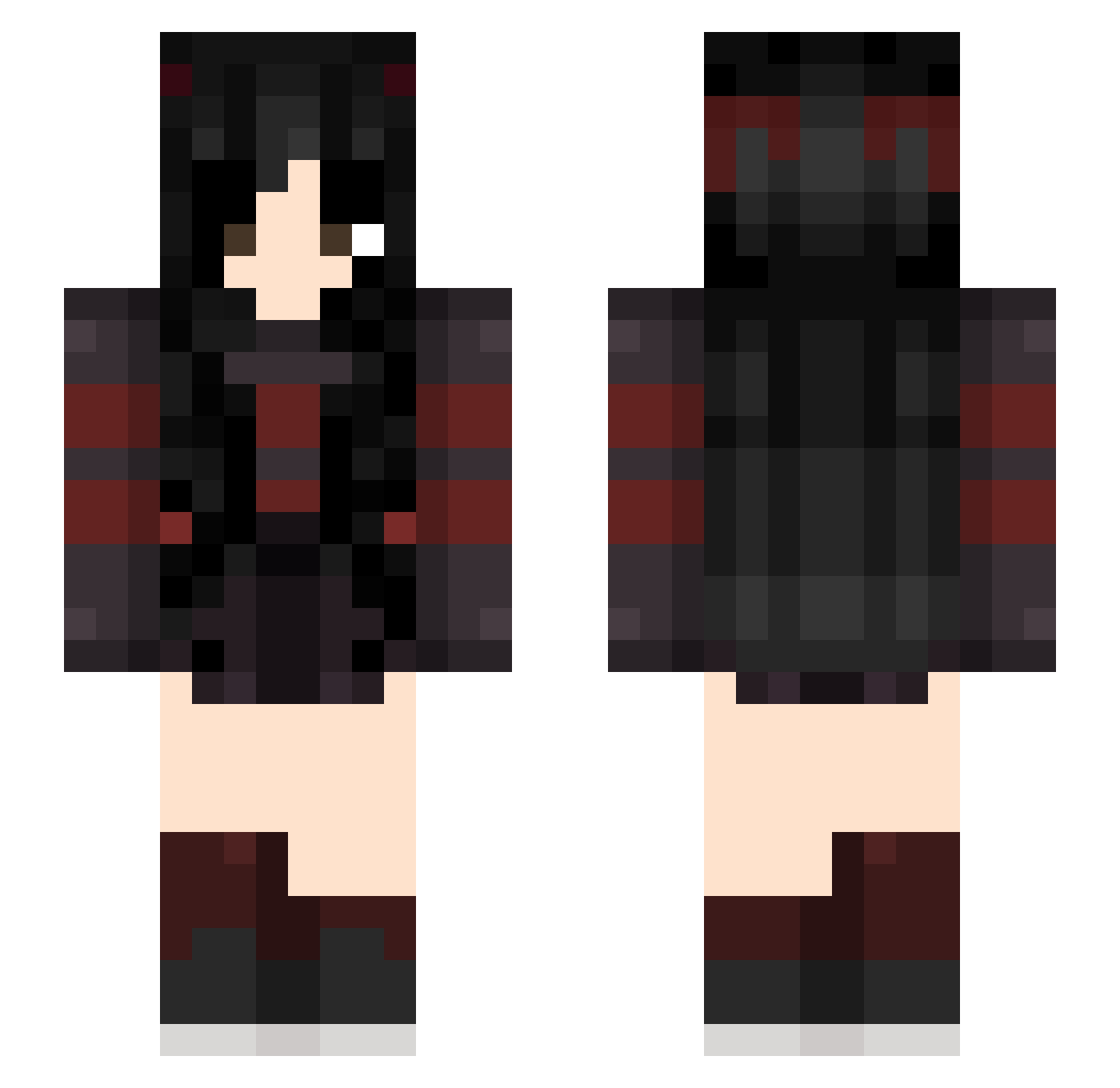 xNexy Minecraft skin, front and back view