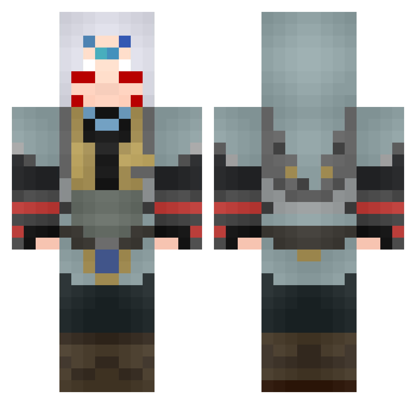 Zephroxxx Minecraft skin, front and back view