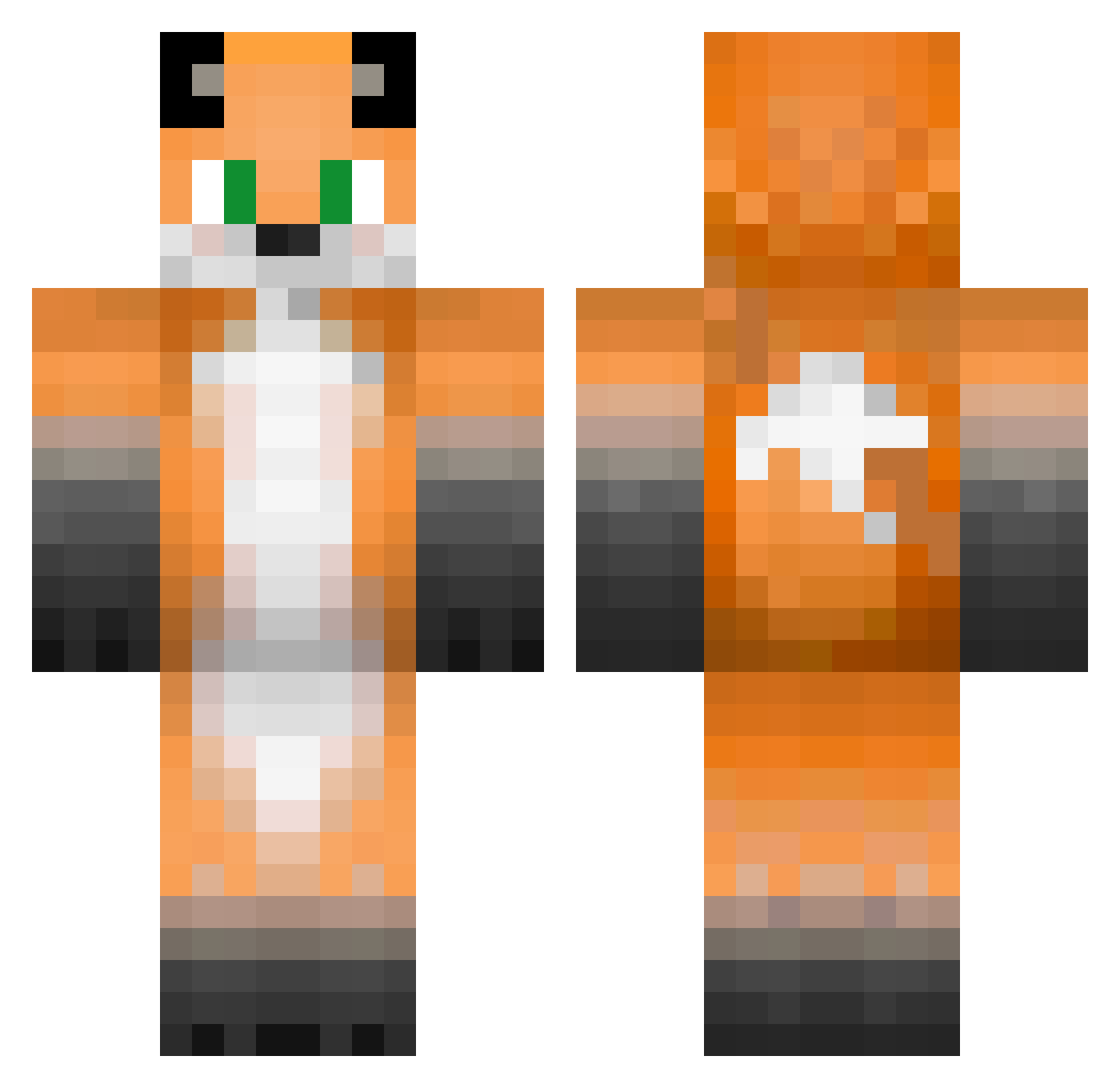 Paramo Minecraft skin, front and back view