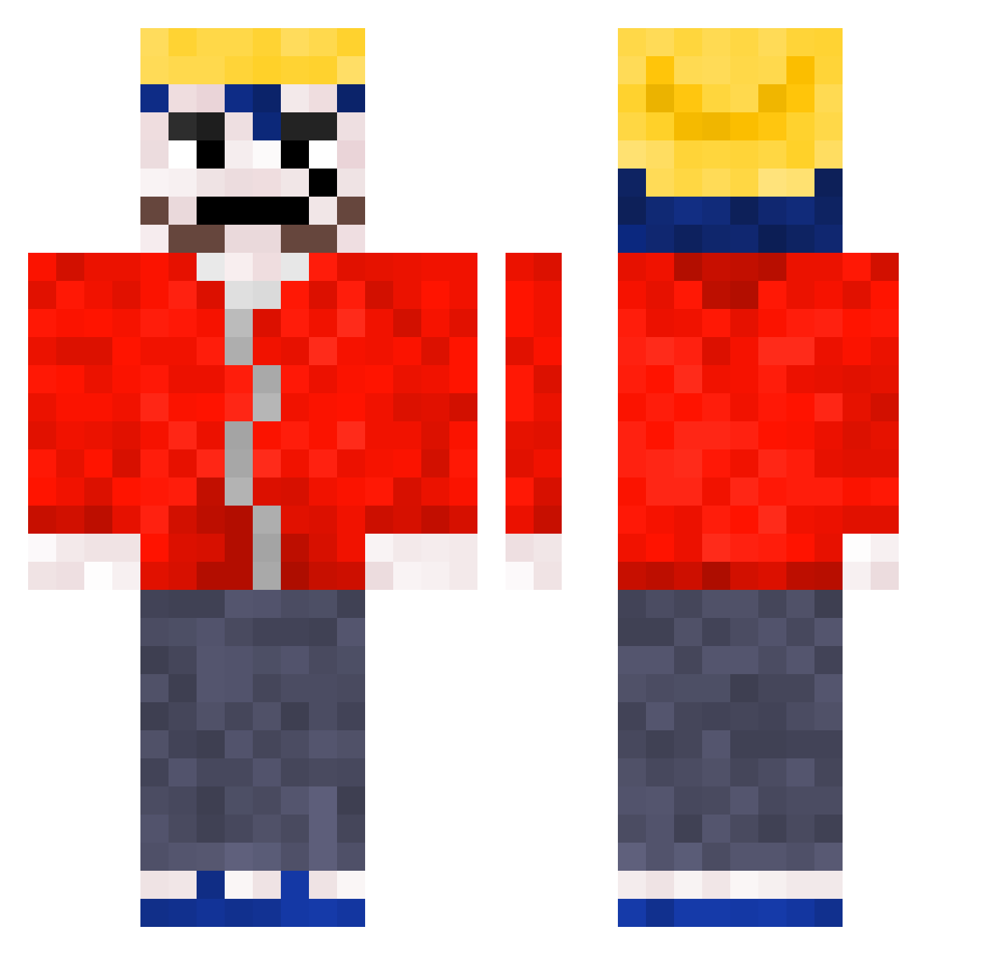 slamuhc Minecraft skin, front and back view