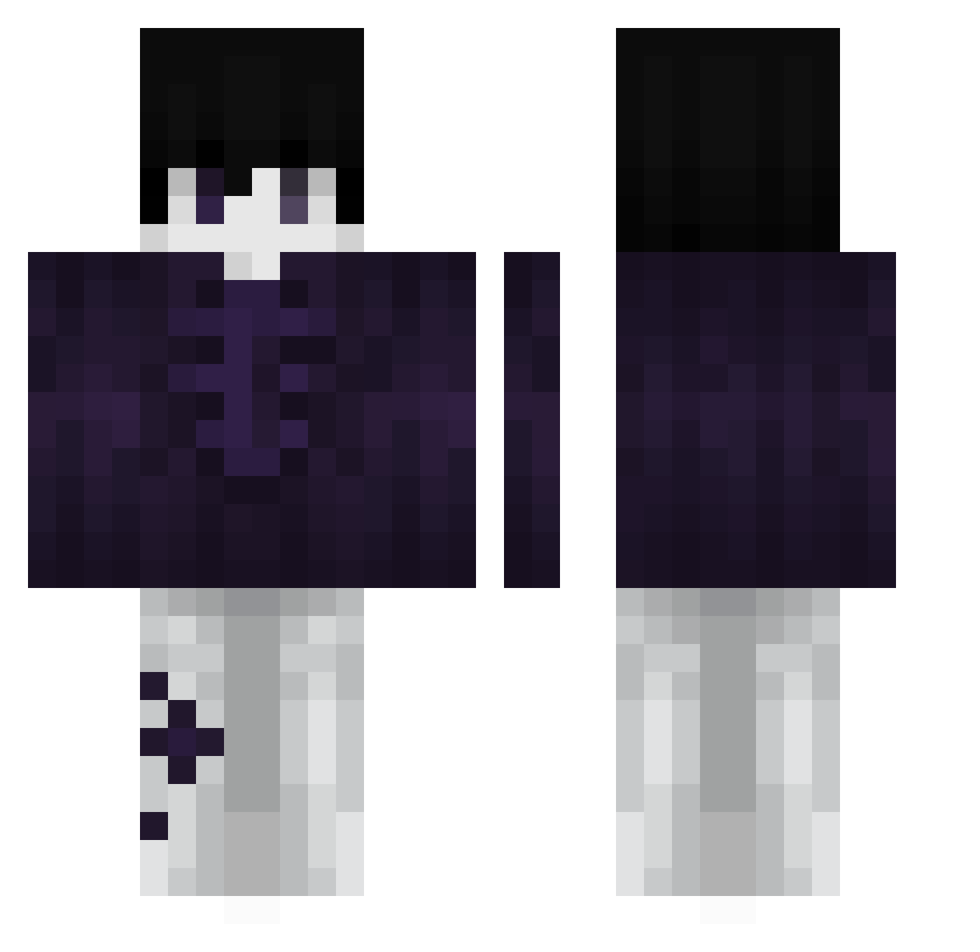Sutx7 Minecraft skin, front and back view