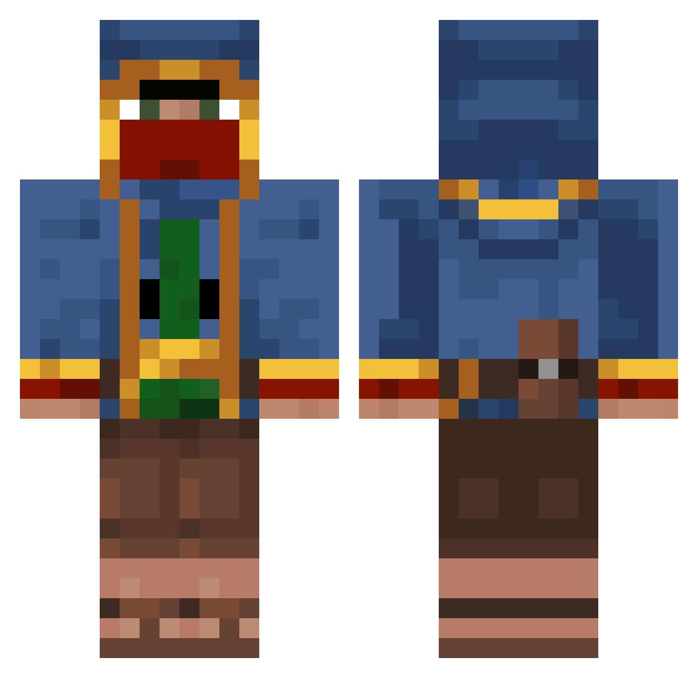Shady_Trader Minecraft skin, front and back view