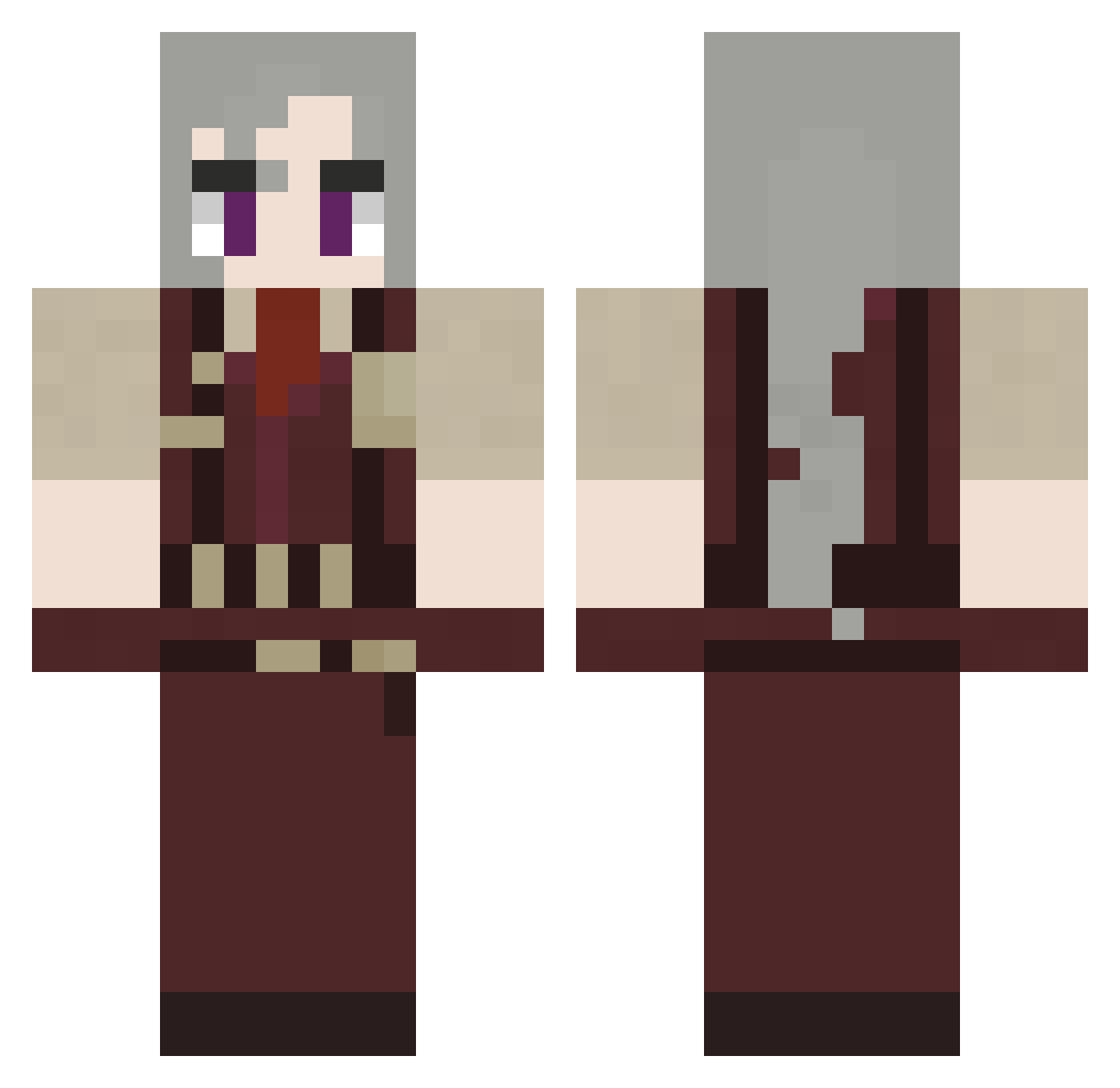 dooya3 Minecraft skin, front and back view