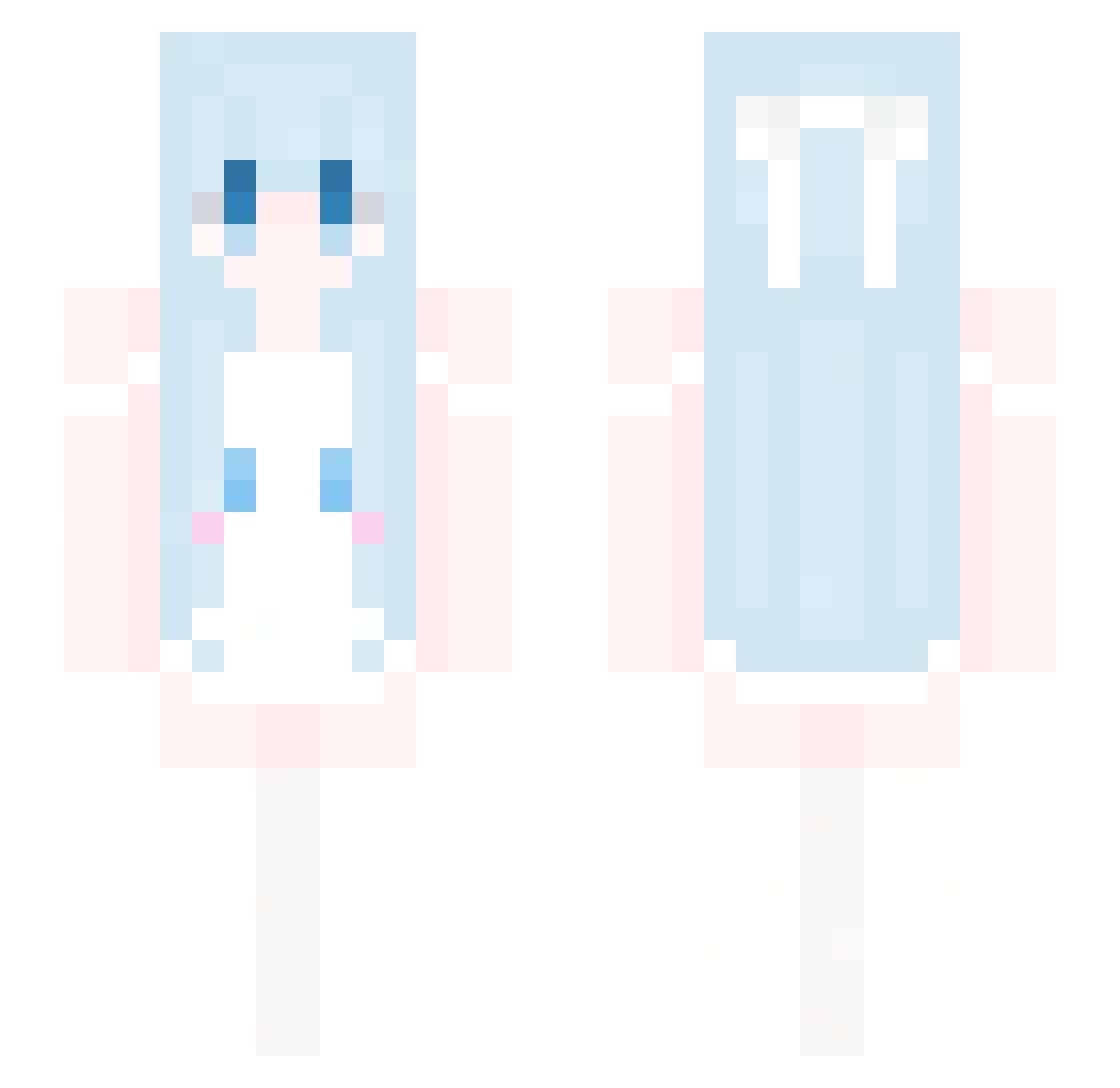 Yujt Minecraft skin, front and back view