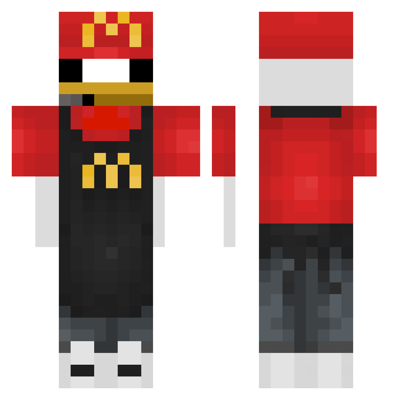 RuinOath Minecraft skin, front and back view
