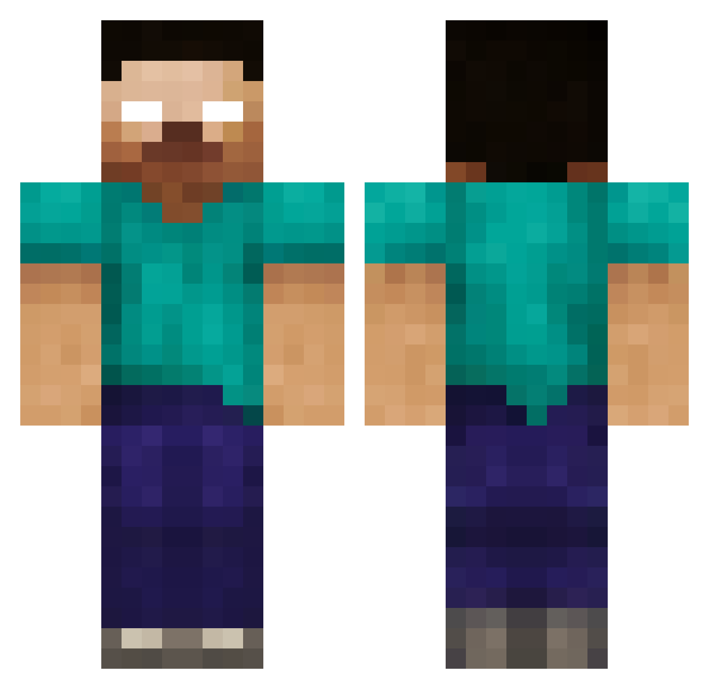 svkk Minecraft skin, front and back view