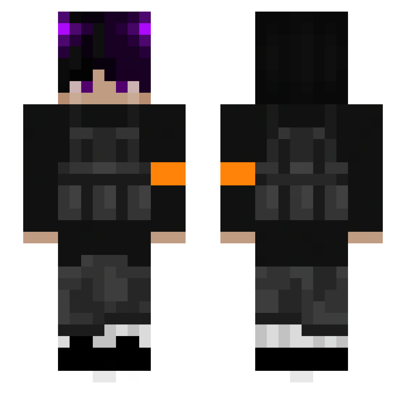 Gravitix15 Minecraft skin, front and back view