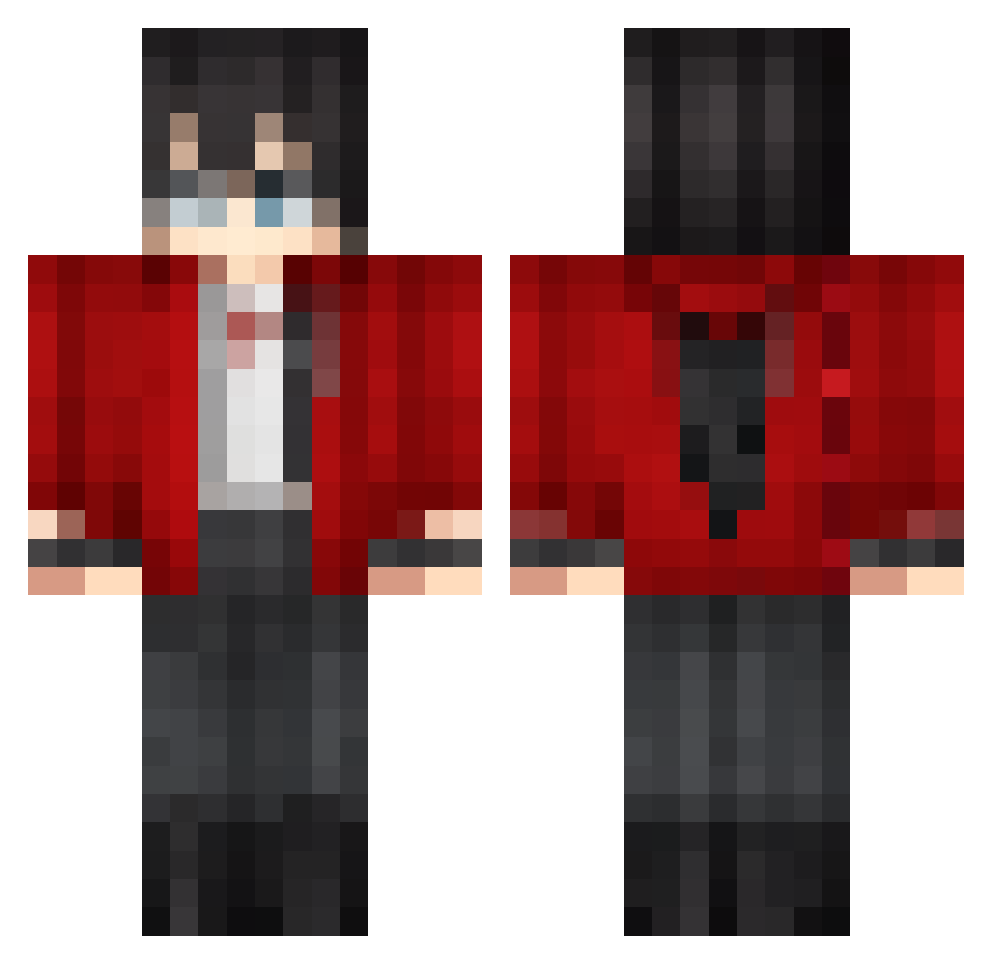 RosikoIsCool Minecraft skin, front and back view