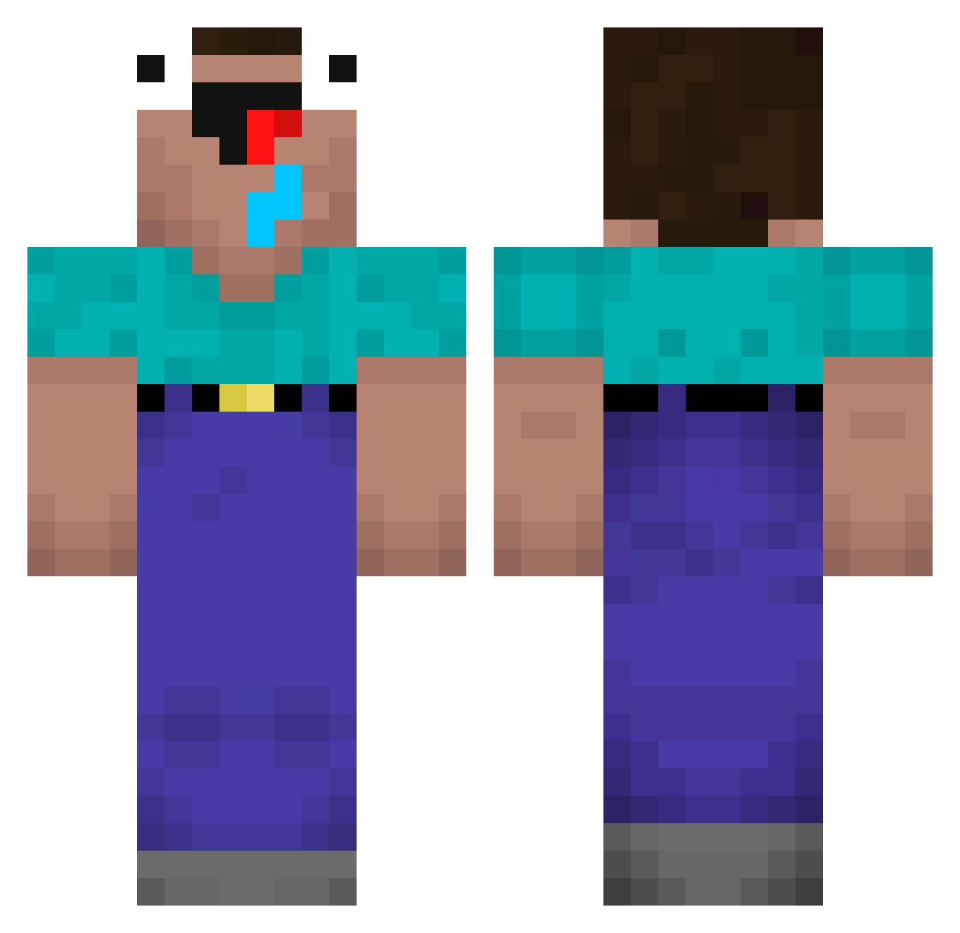 jeremyvd Minecraft skin, front and back view