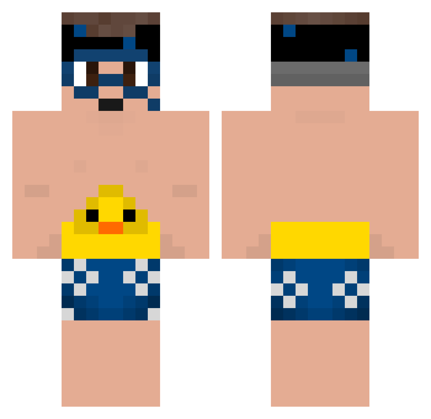 geauxval Minecraft skin, front and back view