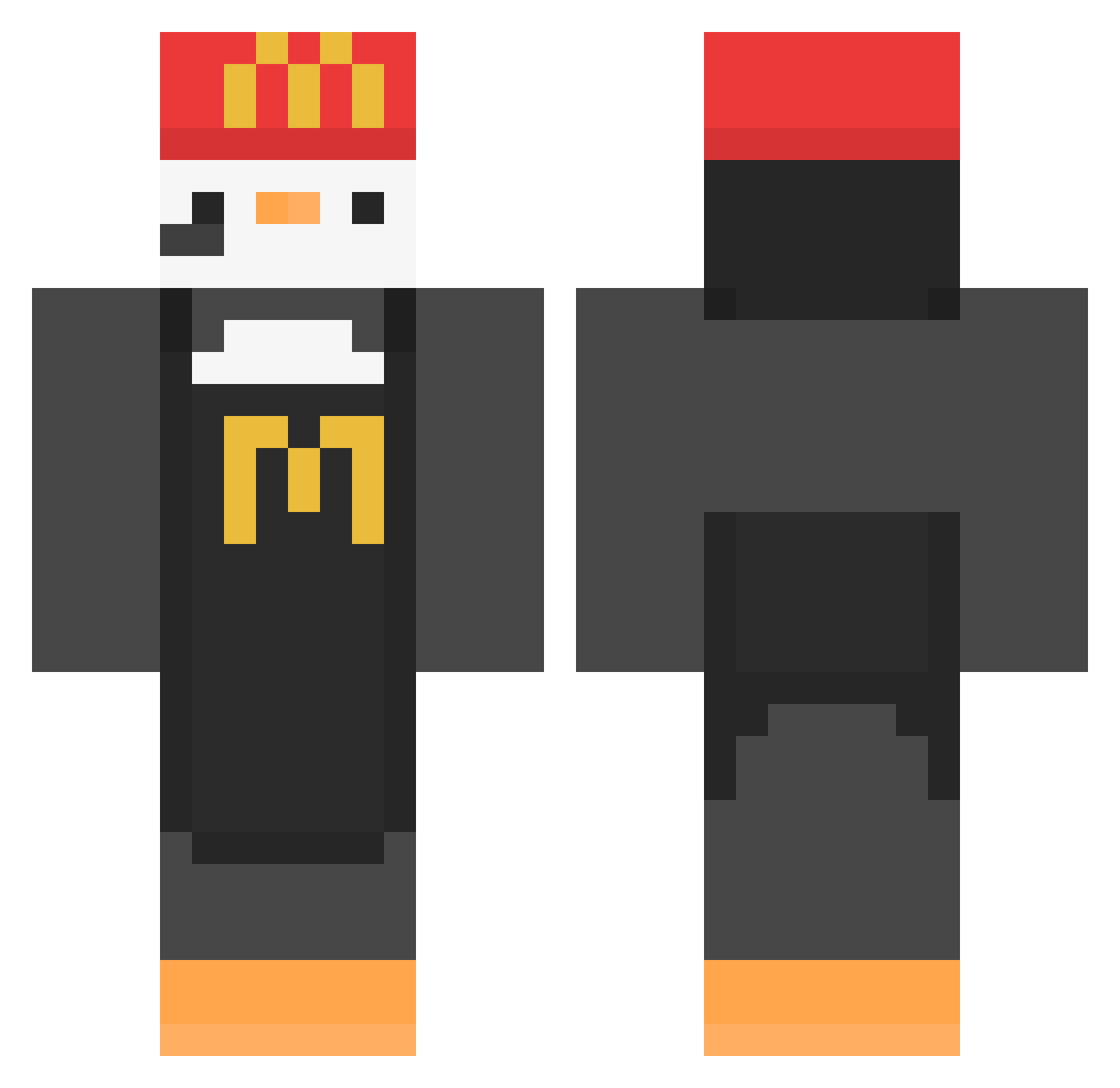 nikeZEBITE Minecraft skin, front and back view