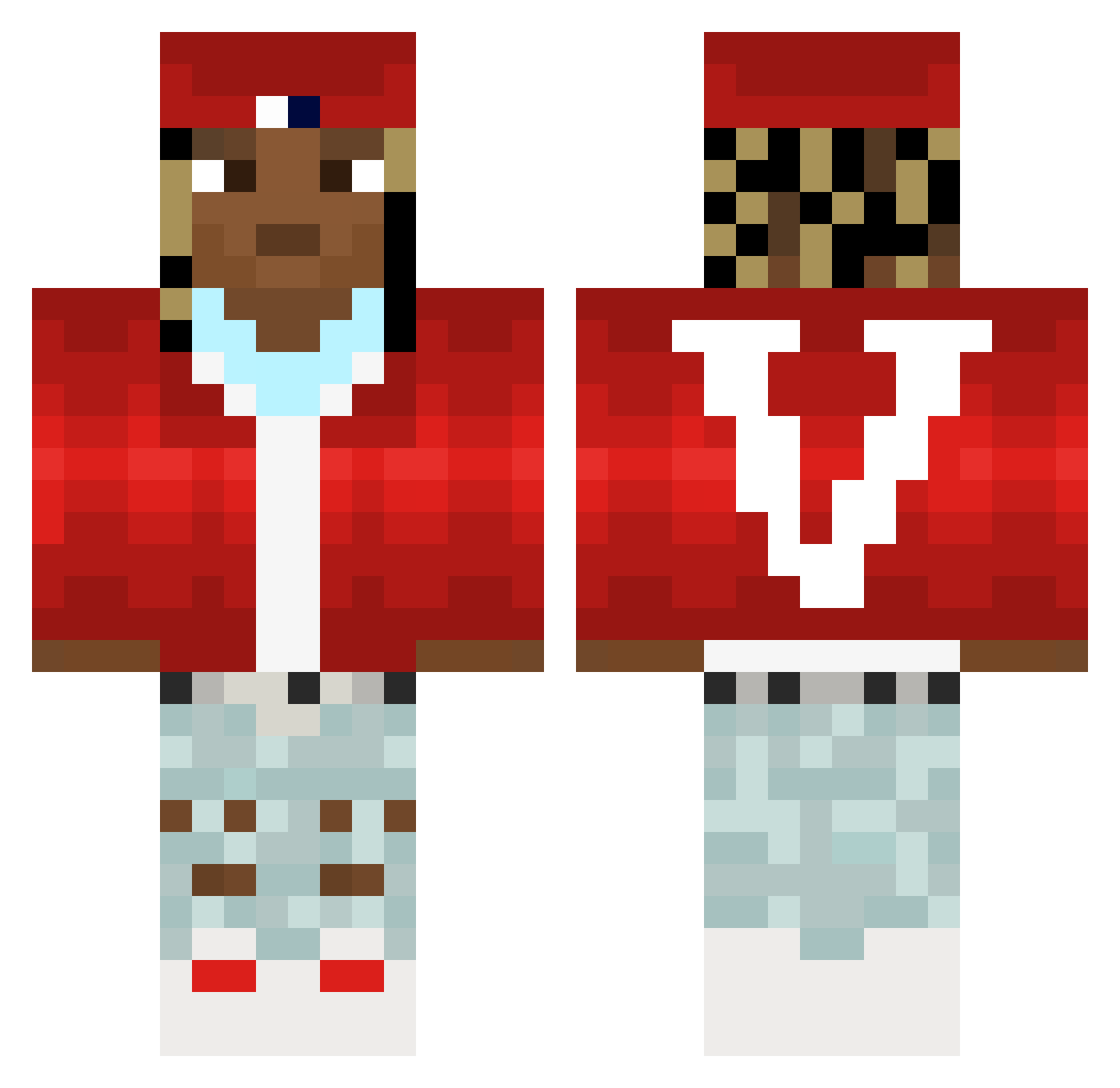 Aghyead Minecraft skin, front and back view
