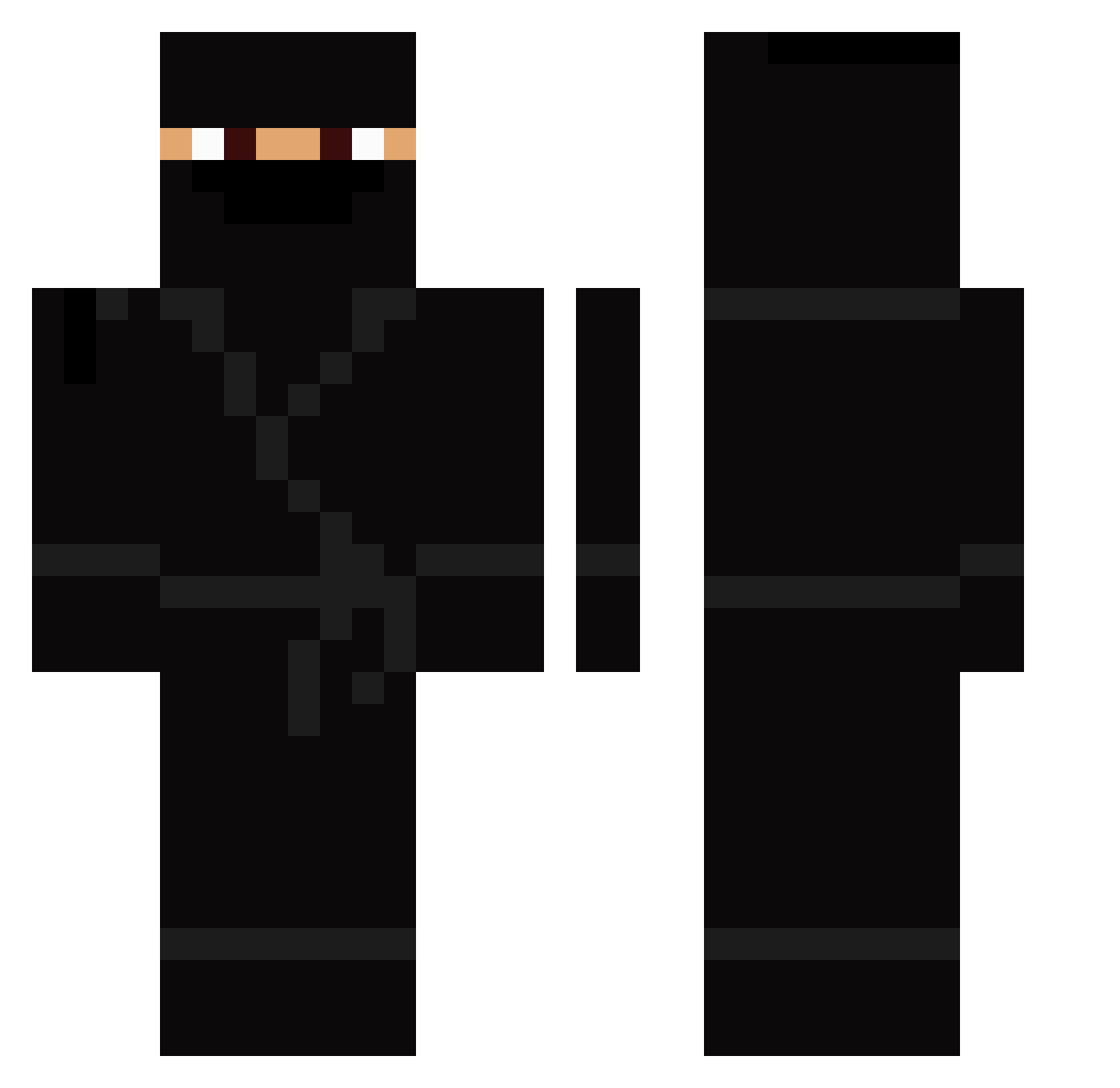 XFHH Minecraft skin, front and back view