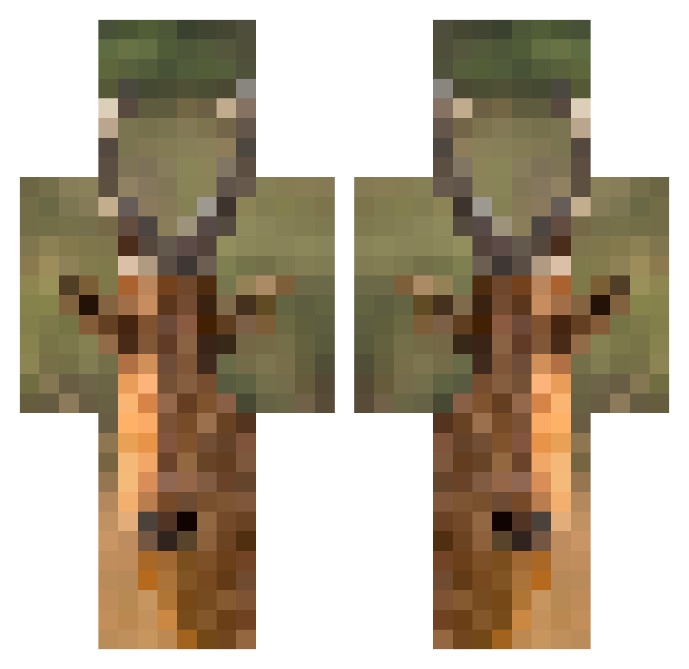 YamiYam Minecraft skin, front and back view