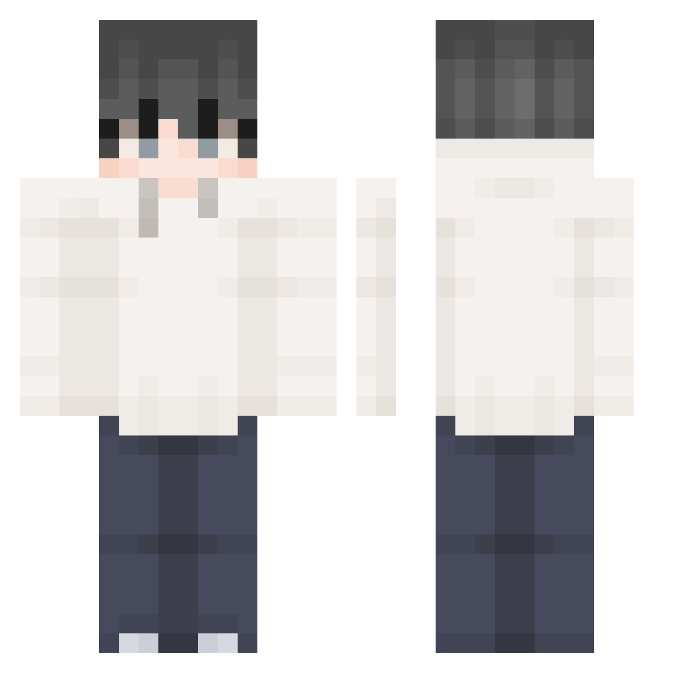 Yoshino714 Minecraft skin, front and back view