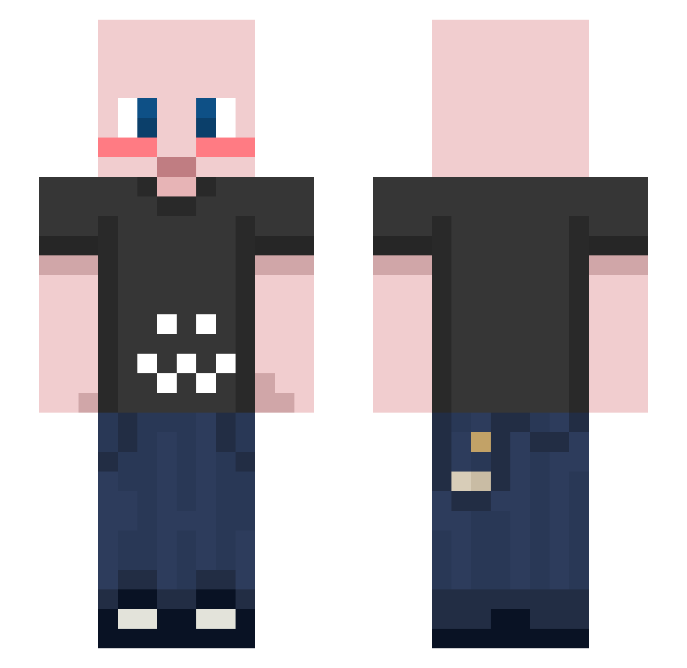wheresBasil Minecraft skin, front and back view