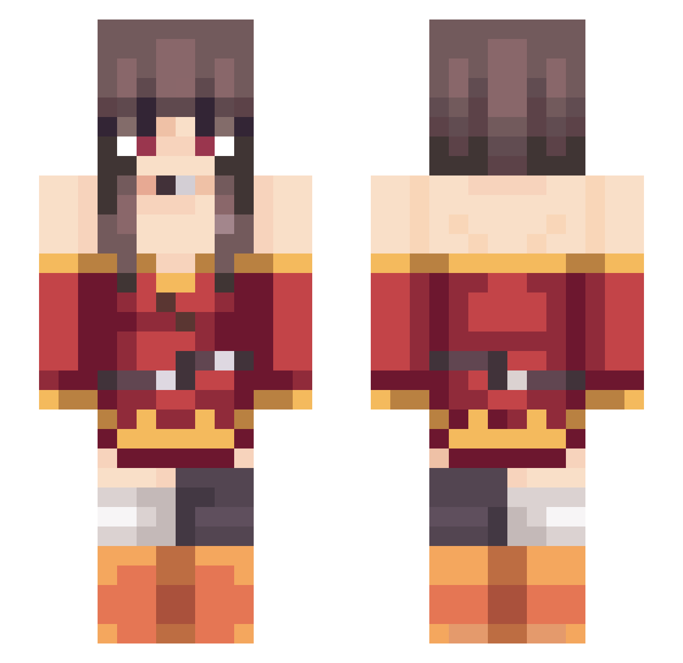 ServingLies Minecraft skin, front and back view